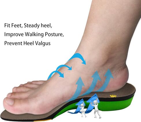 Orthotic Insoles Inserts High Arch Support and Deep Heel Cup for Plantar Fasciitis, Flat Feet, Over-Pronation, Heel Pain Relief, Lightweight & Shock Absorbing Replacement Insole for Men and Women in Kuwait