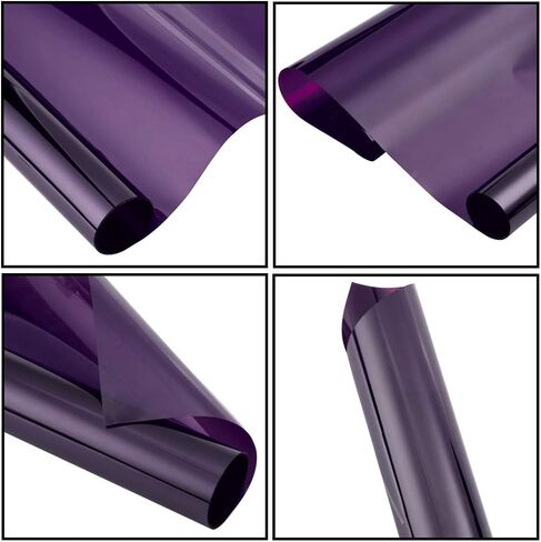 Daytime Privacy Window Film Sun Blocking Blackout Window Film Anti UV Heat Control Window Tint for Home Office Static Cling Vinyl 19.68'' x 118'', Purple in Saudi Arabia