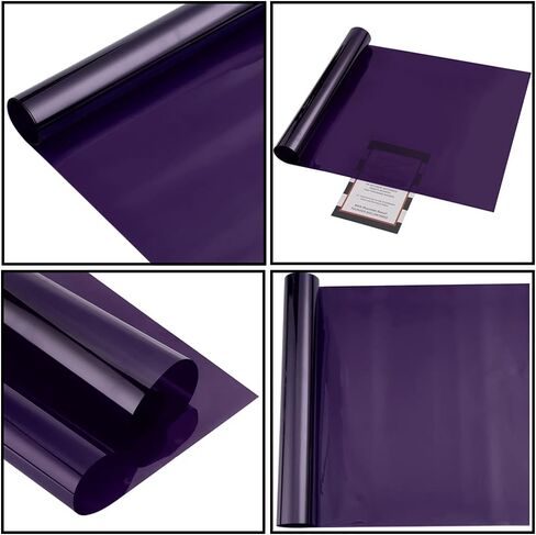 Daytime Privacy Window Film Sun Blocking Blackout Window Film Anti UV Heat Control Window Tint for Home Office Static Cling Vinyl 19.68'' x 118'', Purple in Saudi Arabia
