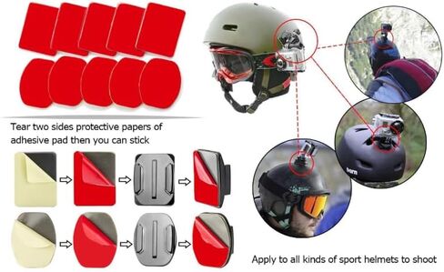 ملحقات كاميرا الحركة من المصنع للدراجات النارية 29 في 1 طقم براغي محول تركيب خوذة الذقن مع وسادات لاصقة قوية لـ GoPros Hero 11/10/9/8 in Kuwait