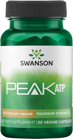 Swanson Maximum Strength Peak ATP-Natural Supplement Promoting Cellular Energy Support-Supports Physical Performance and Promotes Healthy Blood Flow Support-(30 Veggie Capsules, 400mg Each) 1 Pack in Saudi Arabia