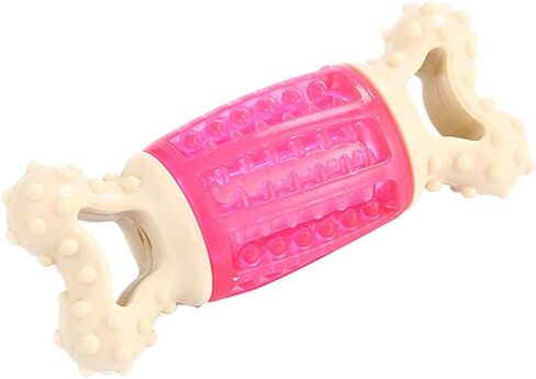 1Pc Little Dog Face Pattern Bone Shape Pet Dog Toys Cartoon Sound Squeaky Toys Chew Bite Toy Pet Supplies (Pink)- Pet Squeaky in Kuwait