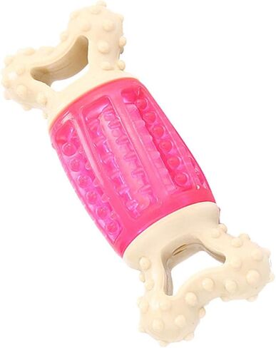 1Pc Little Dog Face Pattern Bone Shape Pet Dog Toys Cartoon Sound Squeaky Toys Chew Bite Toy Pet Supplies (Pink)- Pet Squeaky in Kuwait