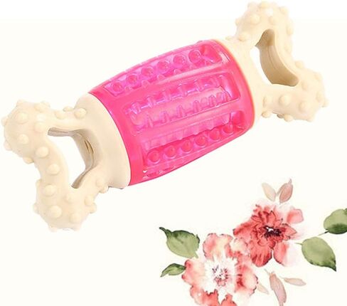 1Pc Little Dog Face Pattern Bone Shape Pet Dog Toys Cartoon Sound Squeaky Toys Chew Bite Toy Pet Supplies (Pink)- Pet Squeaky in Kuwait