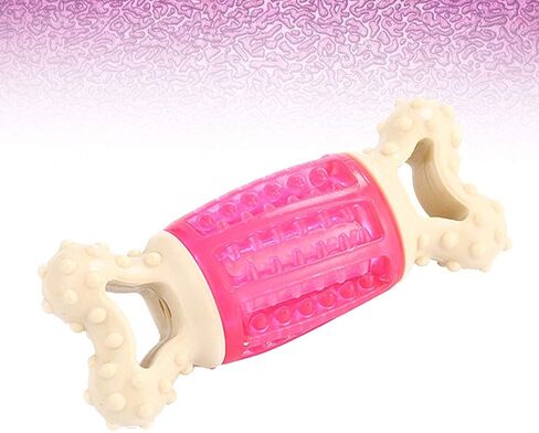 1Pc Little Dog Face Pattern Bone Shape Pet Dog Toys Cartoon Sound Squeaky Toys Chew Bite Toy Pet Supplies (Pink)- Pet Squeaky in Kuwait