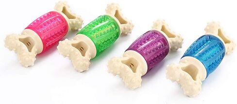 1Pc Little Dog Face Pattern Bone Shape Pet Dog Toys Cartoon Sound Squeaky Toys Chew Bite Toy Pet Supplies (Pink)- Pet Squeaky in Kuwait