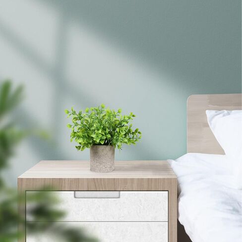 Memeaty Set of 5 Small Fake Plants Artificial Rosemary Peppermint Plants and Faux Succulents in Pot for Home Office Decoration, Artificial Plants Indoor for Table Shelf Decor in Kuwait