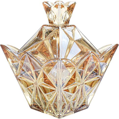 Embossed Clear Glass Apothecary Jar With Lid for Candy, Wedding, Buffet, Crystal Jewelry Box Food Jar 6 oz in Saudi Arabia