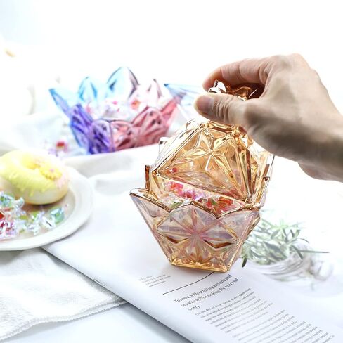 Embossed Clear Glass Apothecary Jar With Lid for Candy, Wedding, Buffet, Crystal Jewelry Box Food Jar 6 oz in Saudi Arabia
