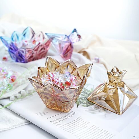Embossed Clear Glass Apothecary Jar With Lid for Candy, Wedding, Buffet, Crystal Jewelry Box Food Jar 6 oz in Saudi Arabia