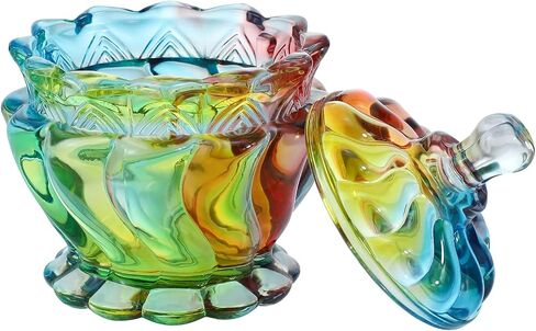 Embossed Clear Glass Apothecary Jar With Lid for Candy, Wedding, Buffet, Crystal Jewelry Box Food Jar 6 oz in Saudi Arabia
