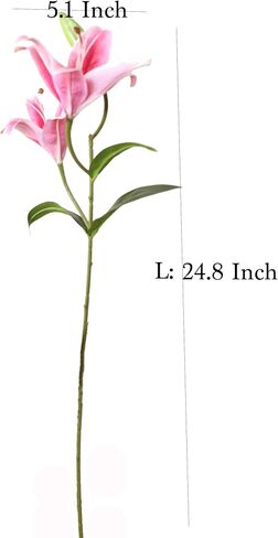 LNHOMY 6 Pack Artificial Lily Flowers Full Bloom Fake Latex Real Touch Artificial Flower Bouquets with 3 Heads Wedding Party Decor Home Décor (Blue) in Kuwait