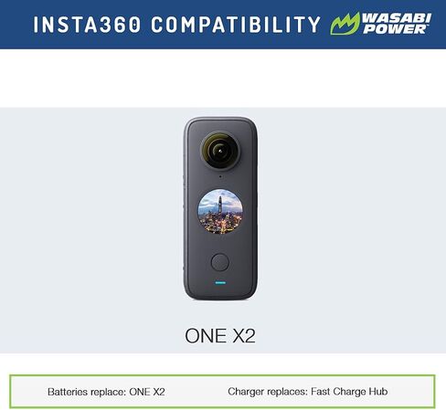 بطارية Wasabi Power ONE X2 متوافقة مع كاميرا Insta360 ONE X2 (غير مقاومة للماء) in Saudi Arabia