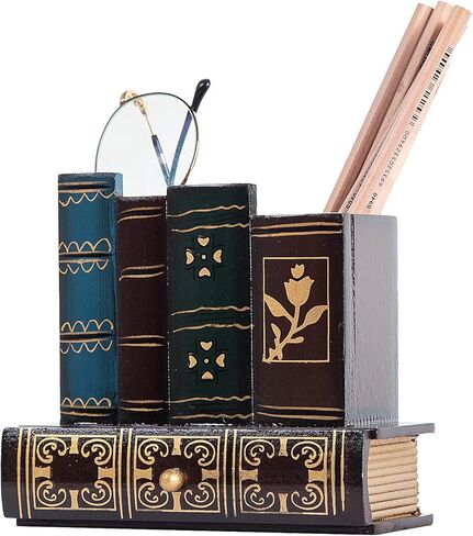 ExoLiry Vintage 3 Tier Book Shaped Jewelry Storage Gift Box Tabletop Caddy Counter Top Accessories Necklace Bracelet Earring Ring European Style Antique Dark Black Red Holder Vanity Dresser Boutique in Kuwait