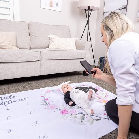 هابينست بطانية مراحل شهرية للفتيات الصغيرات - هدايا لحديثي الولادة حتى السنة الاولى من العمر وصور مخطط النمو في الشهر in Kuwait