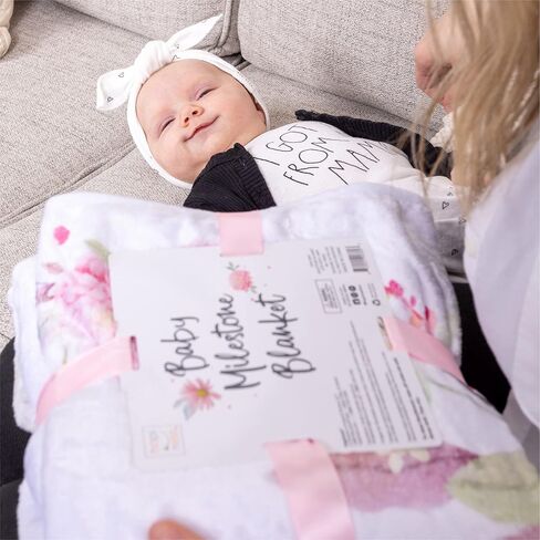 هابينست بطانية مراحل شهرية للفتيات الصغيرات - هدايا لحديثي الولادة حتى السنة الاولى من العمر وصور مخطط النمو في الشهر in Kuwait