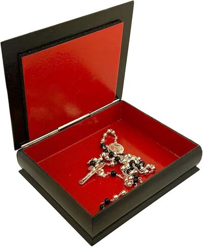 Needzo Sweet Kissing Greek Icon Box For Prayer Beads Rosary Jewelry Virgin Mary and Christ Wooden Keepsake Holder 5 Inch, Byzantine Icon in Kuwait