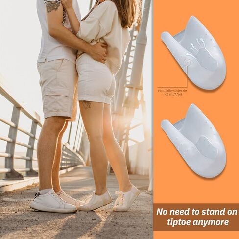 Invisible Height Increased Insoles, Rubber Soft Height Increase Gel Sleeves, Unisex Invisible Inner Heightening Insole, Invisible Heel Protectors for Women Men Size 33-46 (3cm, White), White in Kuwait