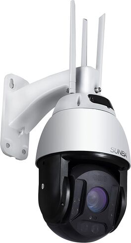 SUNBA 4G LTE Cellular PTZ Camera Outdoor, 5MP Security Dome Camera with Motion Detection, 25X Optical Zoom, Wireless Solar Powered, Local/Cloud Storage, Night Vision up to 1000ft (603-D25X 4G V2) in Kuwait