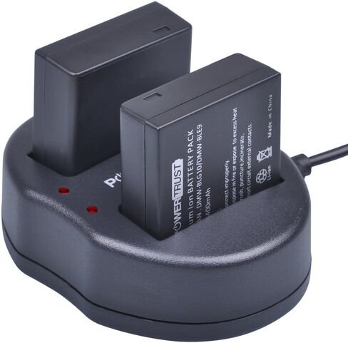 PowerTrust 3-Pack DMW-BLG10 DMW-BLE9 Replacement Battery and Dual USB Charger for Panasonic DMW-BLE9, DMW-BLG10 and Panasonic Lumix DMC-GF3, DMC-GF5, DMC-GF6, DMC-GX7, DMC-GX85, DMC-LX100, DMC-ZS60 in Kuwait