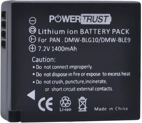 PowerTrust 3-Pack DMW-BLG10 DMW-BLE9 Replacement Battery and Dual USB Charger for Panasonic DMW-BLE9, DMW-BLG10 and Panasonic Lumix DMC-GF3, DMC-GF5, DMC-GF6, DMC-GX7, DMC-GX85, DMC-LX100, DMC-ZS60 in Kuwait