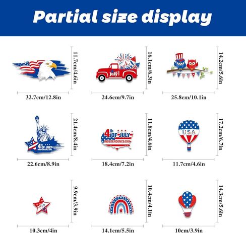 4th of July Window Clings Decorations，Independence Day Red, White and Blue Patriotic Stickers Memorial Day Decorations，Fourth of July School Home Office Party Supplies. in Kuwait