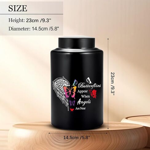 220 رطلًا من الجرار التذكارية الكبيرة للرماد البشري، الجرار الفراشة للرماد، الجرار الكبيرة لدفن Angelwings للرماد، بقايا حرق الجثث، الجرار المزخرفة للجنازة in Kuwait