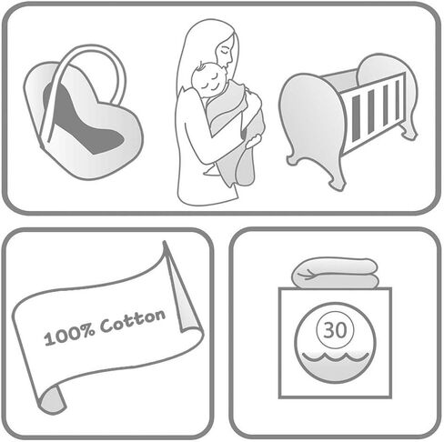 mimixiong بطانية أطفال متماسكة 100٪ قطن للأطفال الصغار للبنين والبنات مع لطيف اللاما الرمادي مقاس 30 × 40 بوصة in Kuwait