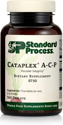 Standard Process Cataplex A-C-P Heart Health, Gum Health, Immune Support, and Vascular Supplement with Vitamin C, Magnesium Citrate, Nutritional Yeast, Vitamin A, Reishi Mushroom Powder - 180 Tablets in Saudi Arabia