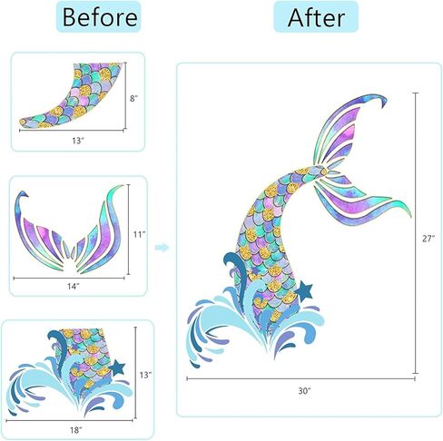 ملصقات حائط بتصميم حورية البحر، اقتباسات من مخلوقات المحيط بعبارة "Be a Mermaid and Make Waves ملصقات حائط لغرفة الاطفال والبنات وغرفة النوم والحضانة والحمام وديكور الحائط in Kuwait