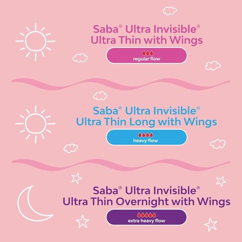 سابا غطاء حماية رفيع للغاية غير مرئي مع اجنحة، 14 قطعة، مع حافظة وسادة بتصميم رونجرونج in Kuwait