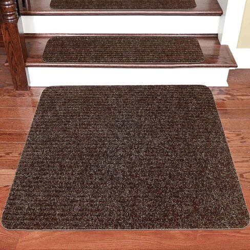 Seloom Indoor Door Mat, Front Door Rug Non-Slip Durable Self-Adhesive Doormat Resist Dirt Entrance Rug Inside Floor Landing Mats Machine Washable -24" X 36", Brown in Kuwait