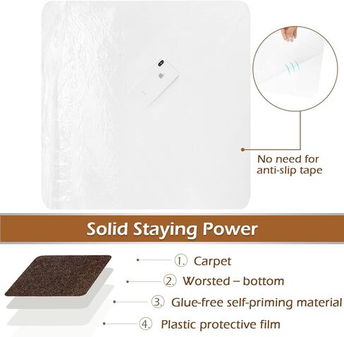 Seloom Indoor Door Mat, Front Door Rug Non-Slip Durable Self-Adhesive Doormat Resist Dirt Entrance Rug Inside Floor Landing Mats Machine Washable -24" X 36", Brown in Kuwait