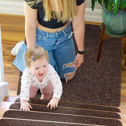 Seloom Indoor Door Mat, Front Door Rug Non-Slip Durable Self-Adhesive Doormat Resist Dirt Entrance Rug Inside Floor Landing Mats Machine Washable -24" X 36", Brown in Kuwait