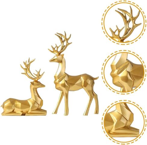 تماثيل الرنة عيد الميلاد الرنة الذهبية ديكور طاولة عيد الميلاد الراتنج الأيائل النحت تماثيل غزال عيد الميلاد ريفي الرنة زينة عيد الميلاد الحرف الاصطناعية لديكور المنزل والمكاتب، والهدايا (أ) in Kuwait