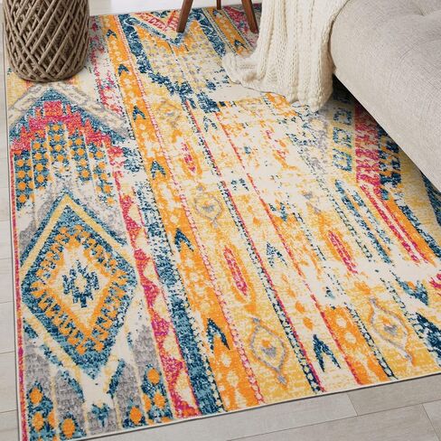 Rugshop Sky Collection Bohemian Runner Rug 2' x 7' Multi in Kuwait
