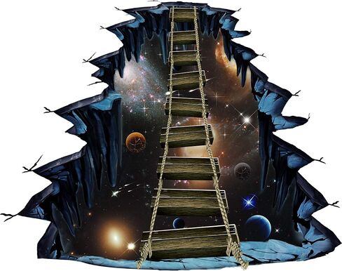RW-82004 ملصقات أرضية ثلاثية الأبعاد Galaxy Interstellar Space Suspension Bridge ملصقات أرضية قابلة للإزالة مقاومة للماء لديكور الحائط لأرضيات الأطفال وغرفة النوم وغرفة المعيشة والحضانة وديكور المنزل in Saudi Arabia