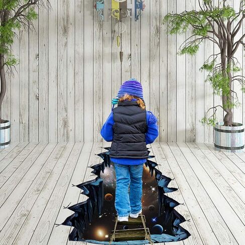 RW-82004 ملصقات أرضية ثلاثية الأبعاد Galaxy Interstellar Space Suspension Bridge ملصقات أرضية قابلة للإزالة مقاومة للماء لديكور الحائط لأرضيات الأطفال وغرفة النوم وغرفة المعيشة والحضانة وديكور المنزل in Saudi Arabia
