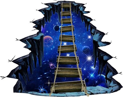 RW-82004 ملصقات أرضية ثلاثية الأبعاد Galaxy Interstellar Space Suspension Bridge ملصقات أرضية قابلة للإزالة مقاومة للماء لديكور الحائط لأرضيات الأطفال وغرفة النوم وغرفة المعيشة والحضانة وديكور المنزل in Saudi Arabia