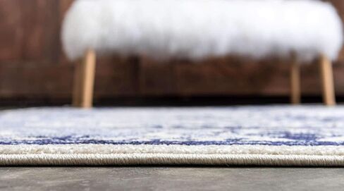 Unique Loom La Jolla Collection Vintage, Contemporary, Border, Ornate, Traditional Area Rug, 2 ft 2 in x 3 ft, Blue/Ivory in Kuwait