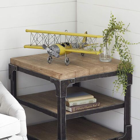 Deco 79 Metal Airplane Wall Decor, 21" x 23" x 9", Yellow in Saudi Arabia
