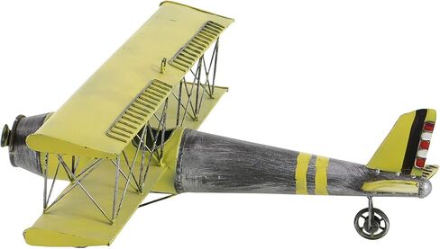 Deco 79 Metal Airplane Wall Decor, 21" x 23" x 9", Yellow in Saudi Arabia