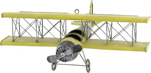 Deco 79 Metal Airplane Wall Decor, 21" x 23" x 9", Yellow in Saudi Arabia