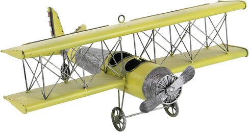 Deco 79 Metal Airplane Wall Decor, 21" x 23" x 9", Yellow in Saudi Arabia