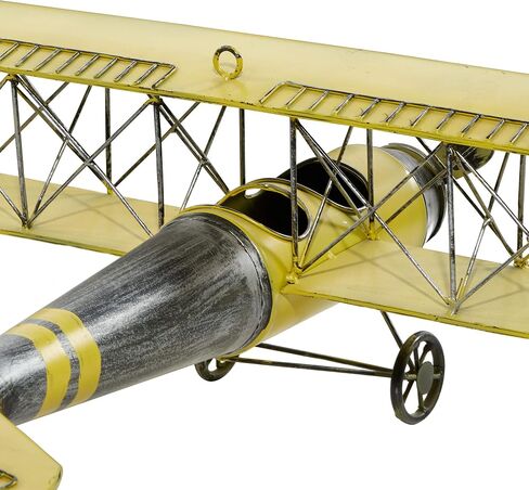 Deco 79 Metal Airplane Wall Decor, 21" x 23" x 9", Yellow in Saudi Arabia
