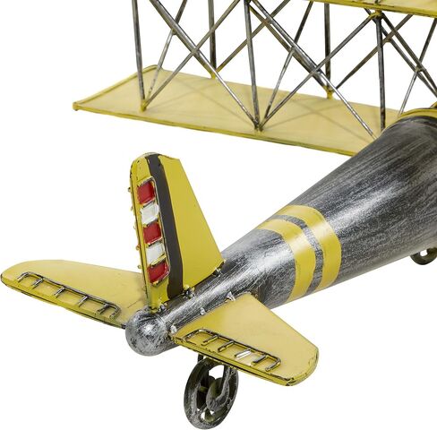 Deco 79 Metal Airplane Wall Decor, 21" x 23" x 9", Yellow in Saudi Arabia