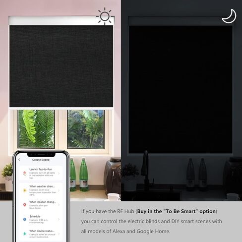 MANSNIX Motorized Blinds with Remote Control Upgraded Smart Blackout Roller Shades Electric Automatic Window Blinds for Windows Blinds & Shades Compa.(Grey,23" Wx72 H) in Kuwait