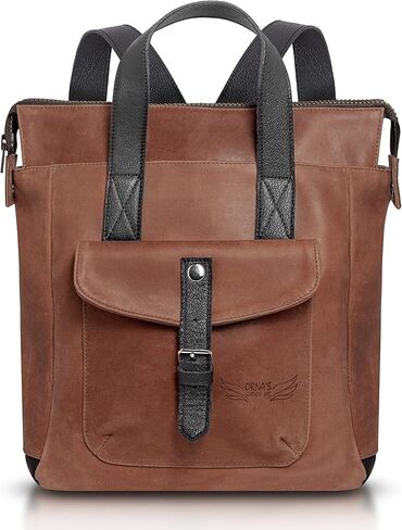 فن جلد أورنا | حقيبة ظهر جلدية للاستخدام اليومي من ميني سوان للنساء. حقيبة نسائية عملية وأنيقة وواسعة. جلد حقيقي في حقيبة ظهر أنيقة وتصميم معاصر (بني) in Kuwait