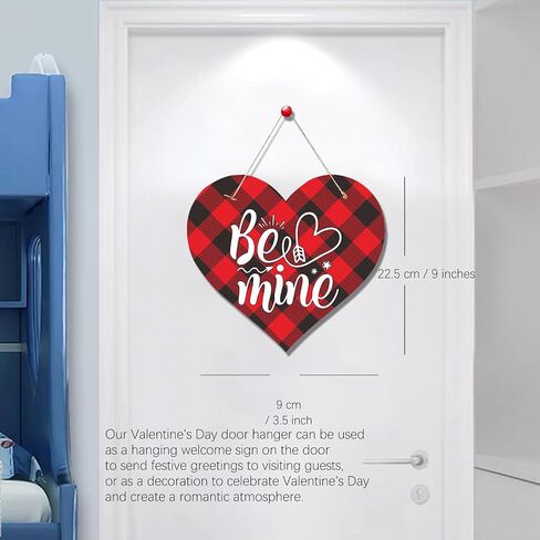 لافتة باب عيد الحب للباب الأمامي، علامة تعليق Be Mine Heart Happy Valentines Day، إكليل تعليق للباب الورقي لديكور الحائط in Kuwait