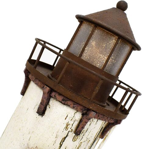 K KILIPES Wood Lighthouse with Led Light Nautical Decorations for Home Rustic Lighthouse Table Decoration Night Light for Beach Theme Living Room Kids Room Bathroom Decor in Saudi Arabia
